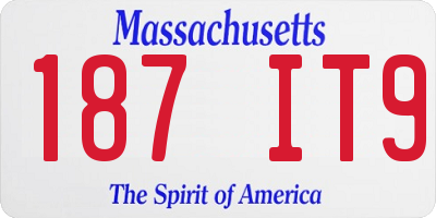 MA license plate 187IT9