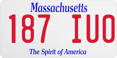 MA license plate 187IU0