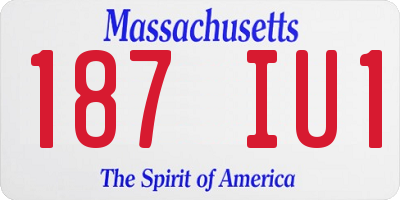 MA license plate 187IU1