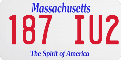 MA license plate 187IU2