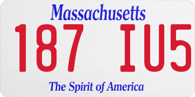 MA license plate 187IU5