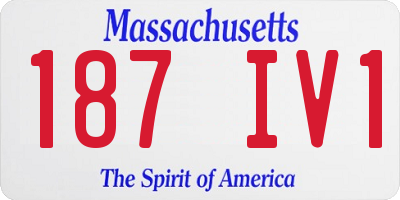 MA license plate 187IV1