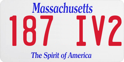MA license plate 187IV2