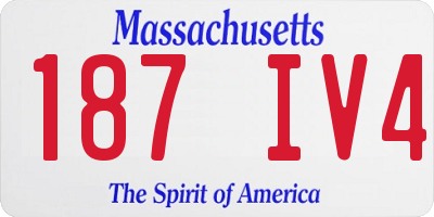 MA license plate 187IV4