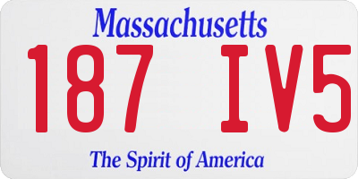 MA license plate 187IV5