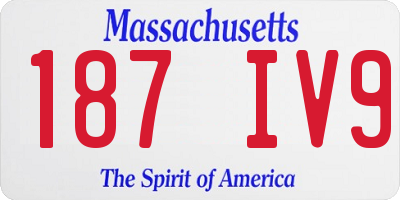 MA license plate 187IV9