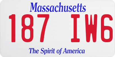 MA license plate 187IW6