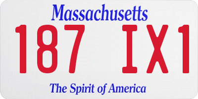 MA license plate 187IX1