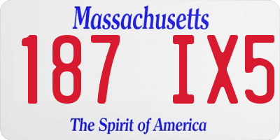 MA license plate 187IX5