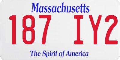 MA license plate 187IY2