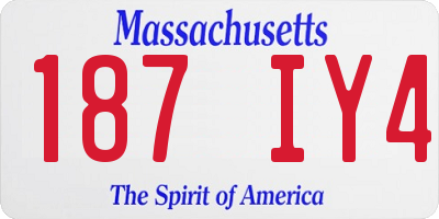 MA license plate 187IY4