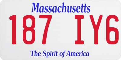 MA license plate 187IY6
