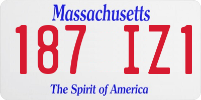 MA license plate 187IZ1