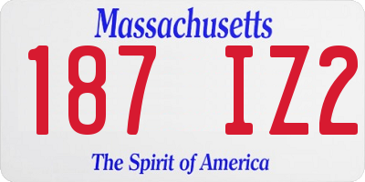 MA license plate 187IZ2