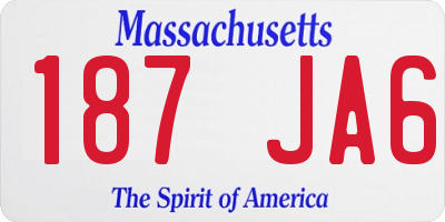MA license plate 187JA6