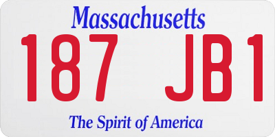 MA license plate 187JB1