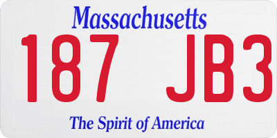 MA license plate 187JB3