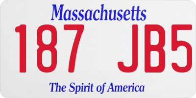MA license plate 187JB5