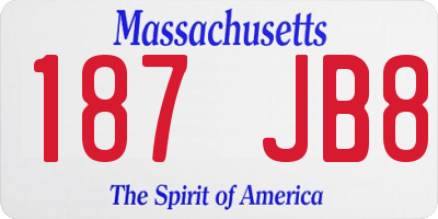 MA license plate 187JB8