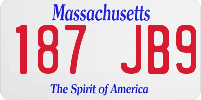 MA license plate 187JB9