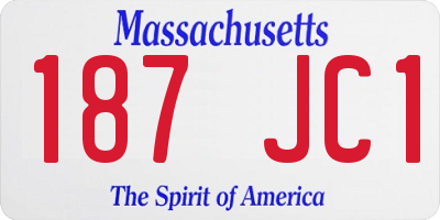 MA license plate 187JC1