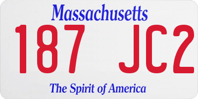 MA license plate 187JC2