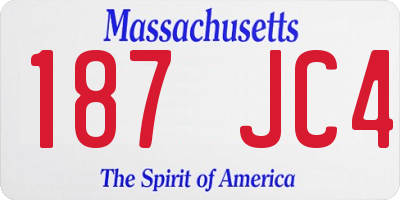 MA license plate 187JC4