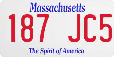 MA license plate 187JC5