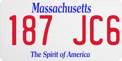 MA license plate 187JC6