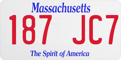 MA license plate 187JC7