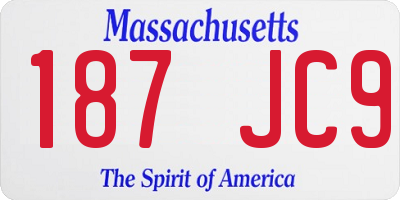 MA license plate 187JC9