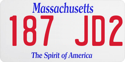 MA license plate 187JD2