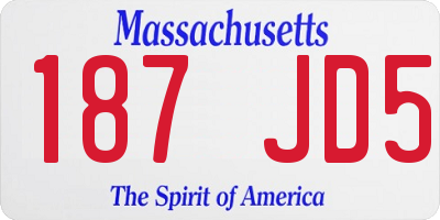 MA license plate 187JD5