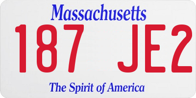 MA license plate 187JE2