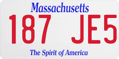 MA license plate 187JE5