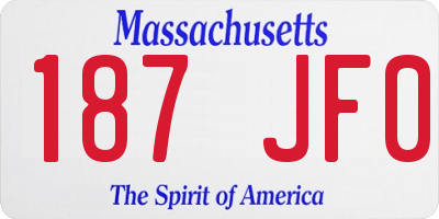 MA license plate 187JF0