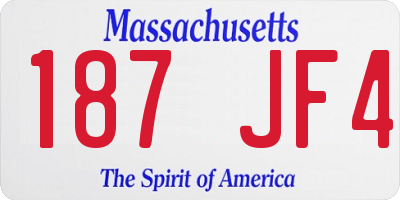 MA license plate 187JF4