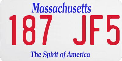MA license plate 187JF5