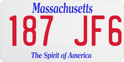 MA license plate 187JF6