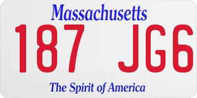 MA license plate 187JG6