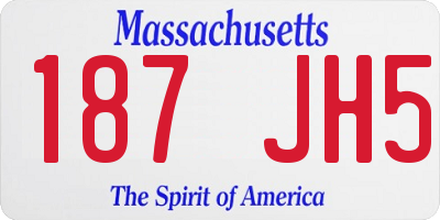 MA license plate 187JH5