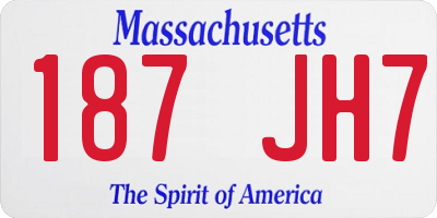 MA license plate 187JH7