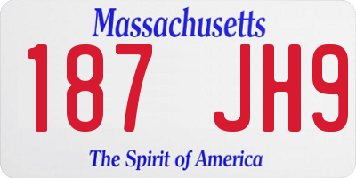MA license plate 187JH9