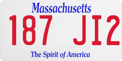 MA license plate 187JI2