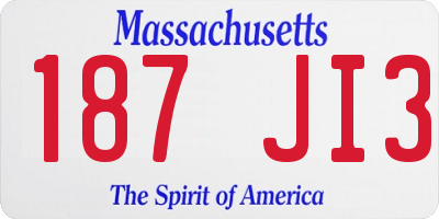 MA license plate 187JI3