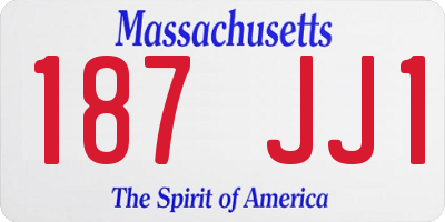 MA license plate 187JJ1