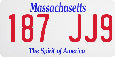 MA license plate 187JJ9