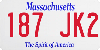 MA license plate 187JK2