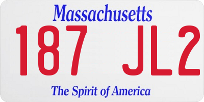MA license plate 187JL2