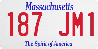 MA license plate 187JM1
